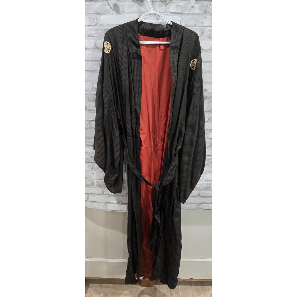 1950s Imperial Japanese Kimono with Tie Unisex Embroidered Logo Vintage Multi